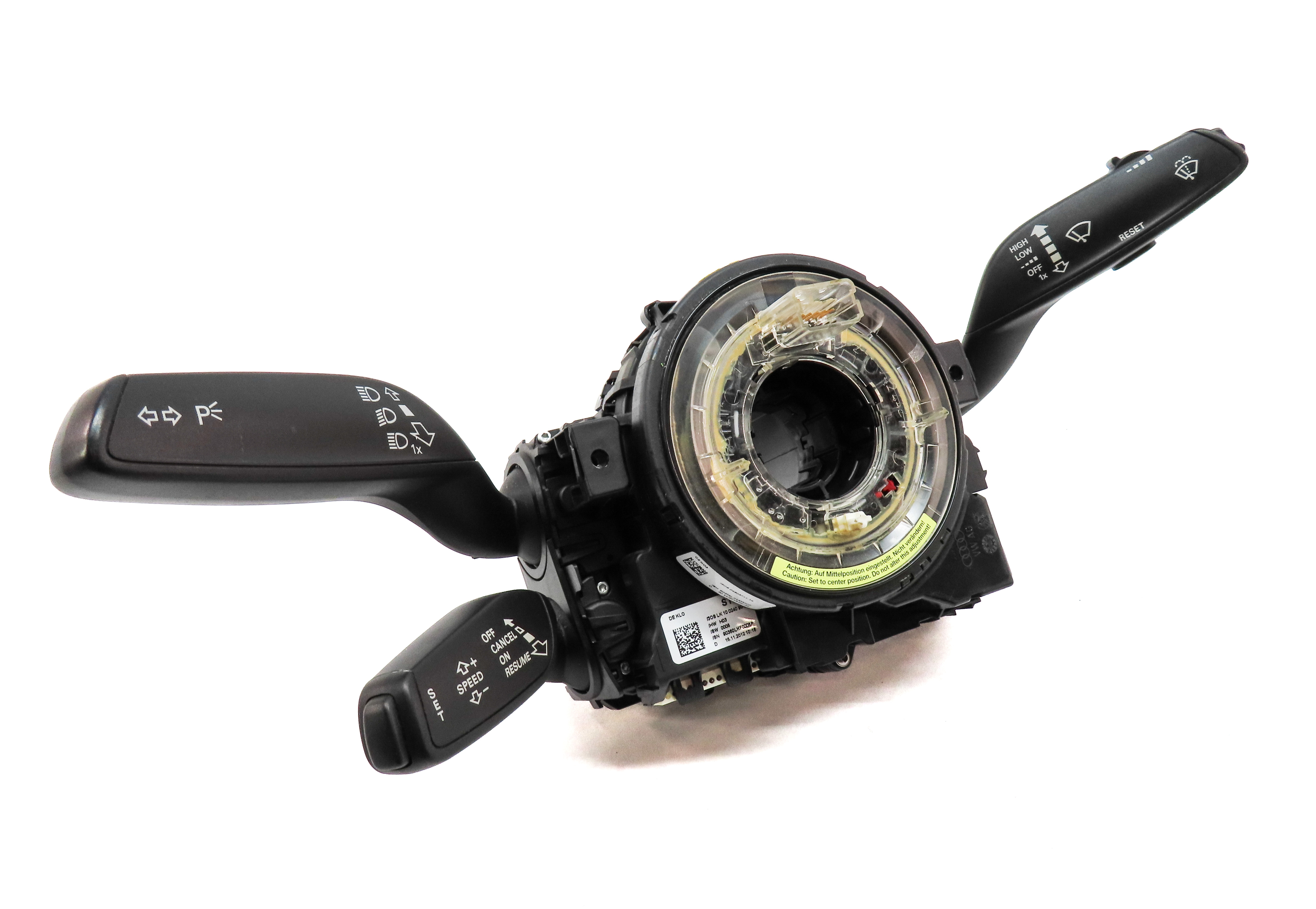 2013 AUDI A4 (B8 8K) COLUMN TURN CRUISE WIPER COMBINATION SWITCH w/CLOCKSPRING — exact item pictured